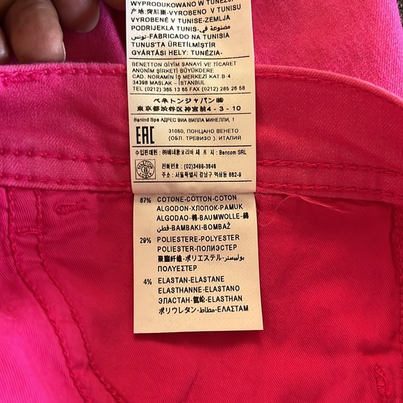 United Colors of Benetton hot pink skinny jeans. NWT Barbiecore - Picture 11 of 11